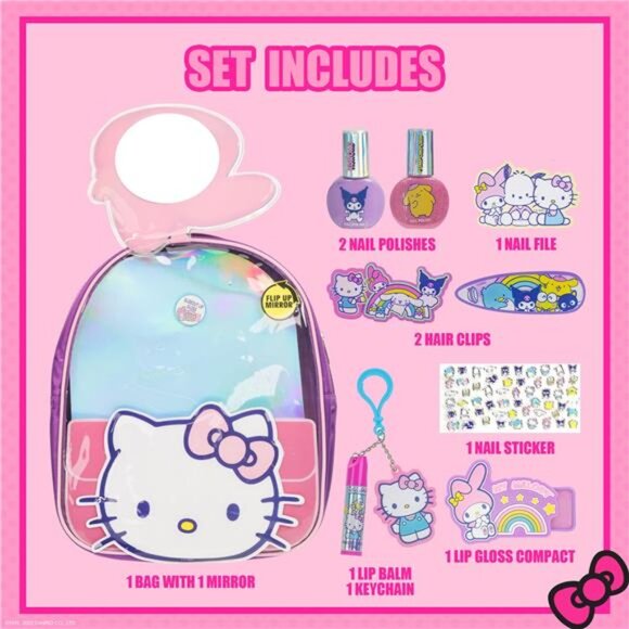 Hello Kitty and Friends Cosmetic Gift Bag, Lip, Nail, and Hair Accessories, - Picture 2 of 7